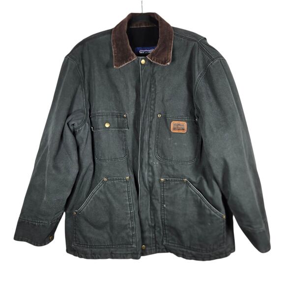 Big Smith Jacket Mens XL Black Canvas Chore Coat Thinsulate Lined Workwear Heavy - Picture 1 of 13